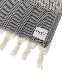 Ozoola diamond family beach blanket in deep blue